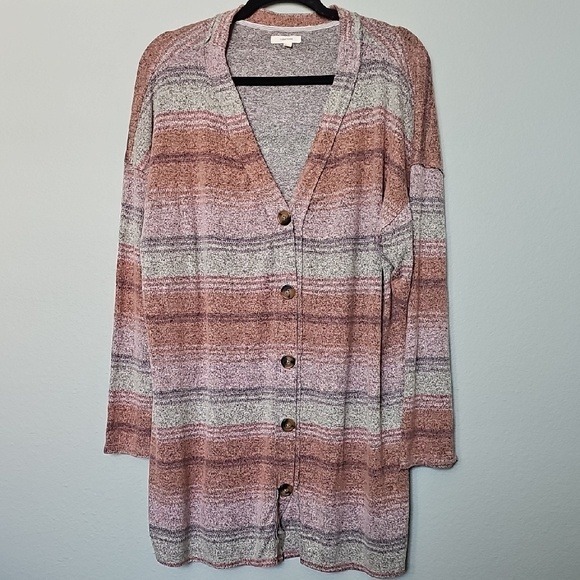 Maurices Plus Size XXL Striped Cozy Relaxed Fit Cardigan Sweater - Picture 2 of 9
